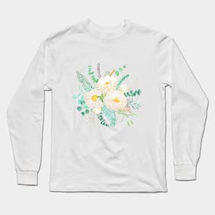 white peony flower arrangement Long Sleeve T-Shirt